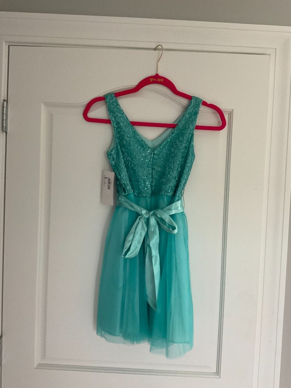 NWT Un Deux Trois Teal Tulle Dress Girls Size 12 - Picture 5 of 7